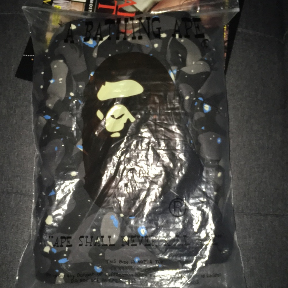 dead-stock bape hoodie with tags and og packaging